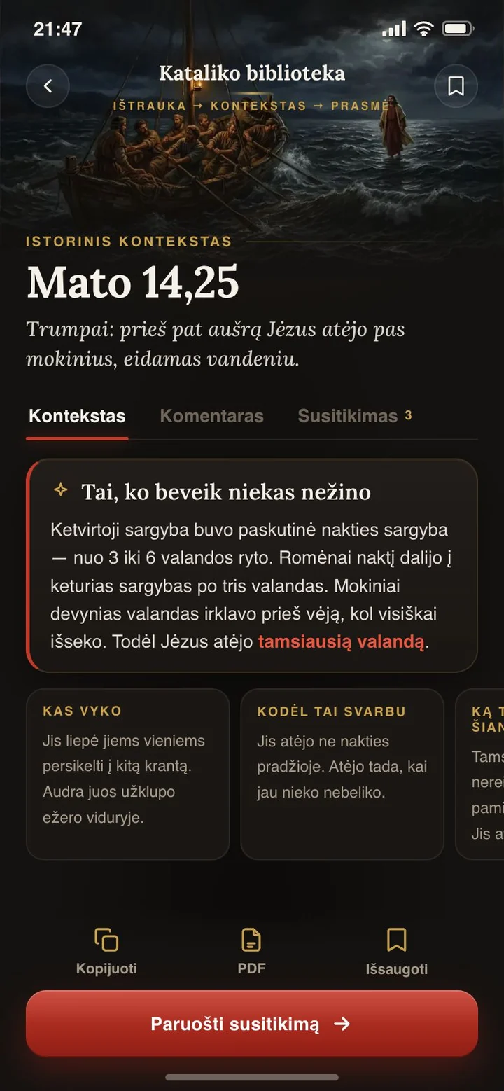 Mato 14,25: tai, ko beveik niekas nežino